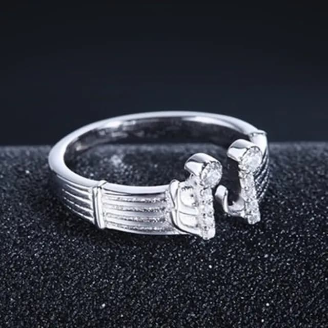 【米蘭精品】現貨+預購 925純銀戒指鑲鑽銀飾(精緻亮眼音符造型情人節生日聖誕節交換禮物女飾品73dx8)