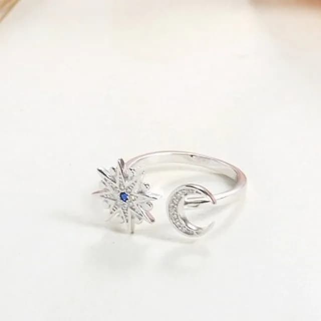 【米蘭精品】現貨+預購 925純銀戒指鑲鑽銀飾(時尚百搭星星月亮造型情人節生日聖誕節交換禮物女飾品73dx35)