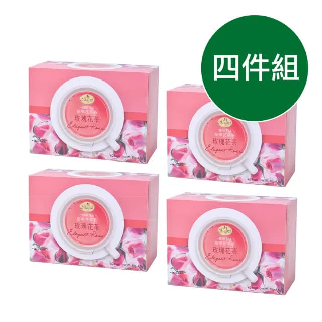 【曼寧】德國花草茶 玫瑰花茶量販盒2gx40包x4盒(促進新陳代謝 保持纖盈體態)