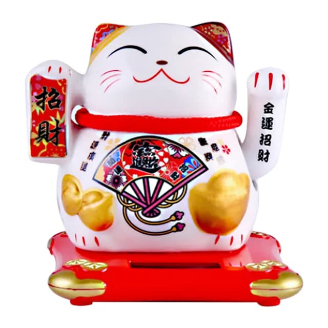 【OMG】交換禮物 太陽能搖手招財貓 辦公家居桌面車載擺件 節日交換禮物禮盒 新年開運(招財進寶)