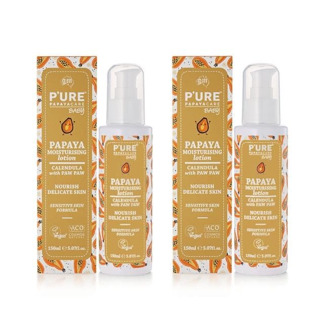 【澳洲 Pure Papayacare 即期品】木瓜嬰兒滋潤乳液含金盞花-2025年11月到期(2入組 150ml/瓶)