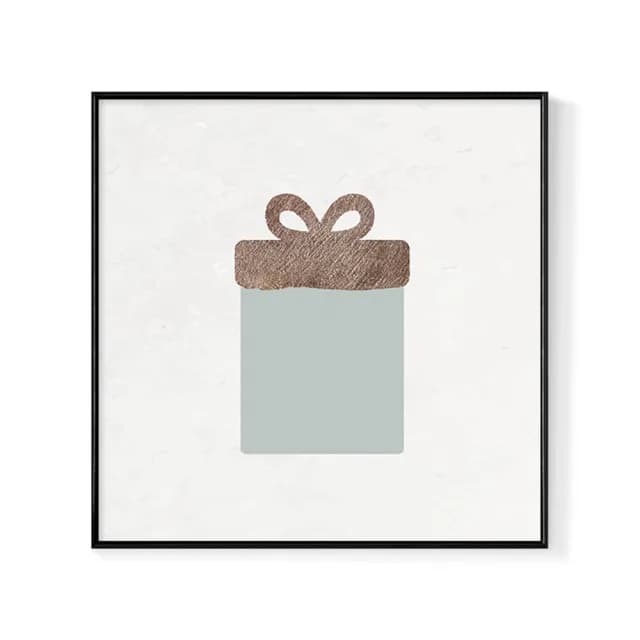 【菠蘿選畫所】初冬獻禮－小禮包II-25x25cm(佈置/聖誕節掛畫/交換禮物/空間佈置/北歐/臥房/方形/掛畫)