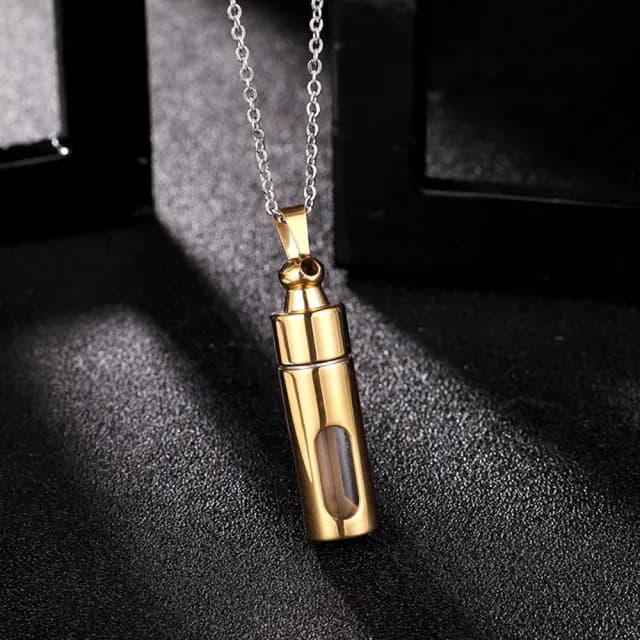 【A MARK】鈦鋼項鍊 香水瓶項鍊 情人節禮物 訂情禮物/珍藏愛戀迷你香水瓶設計316L鈦鋼項鍊(2色任選)