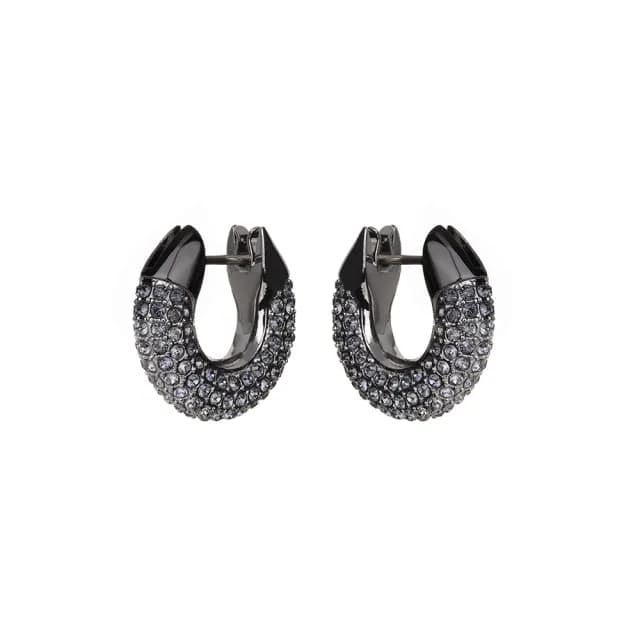 【SWAROVSKI 施華洛世奇】黑色 Dextera 水晶耳環(真 品 平 輸)