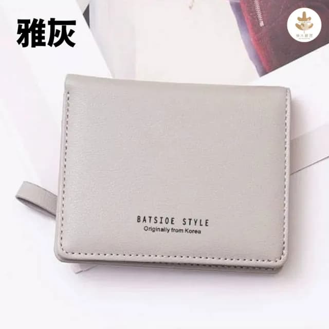 【La Morongo 樂木嚴選】情人節禮物 韓系小清新女款錢包(皮夾 方形包 短款 黑色 雅灰色 藕粉色