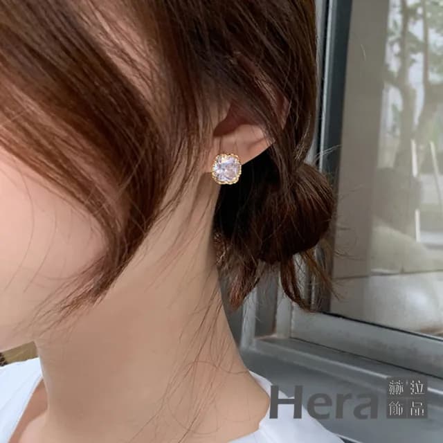 【HERA 赫拉】皓月超閃鑽石925銀針耳環 AEB1(基本款必備)