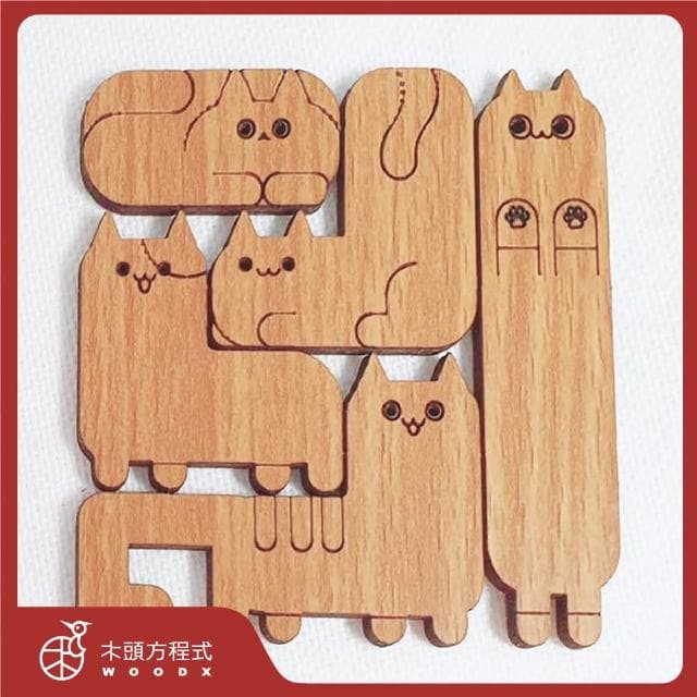 【木頭方程式】萌貓拼圖(拼圖 益智遊戲 禮物 木雕 送禮推薦 貓咪)