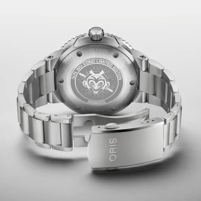 【ORIS 豪利時】Aquis 孫悟空動畫電影60週年紀念 限量潛水腕錶 禮物 送禮 推薦(0173377664185-Set)