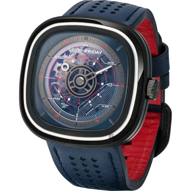 【SEVENFRIDAY】T系列 特殊漸層自動上鍊機械錶-藍/45mm 送禮 禮物 推薦(T3)