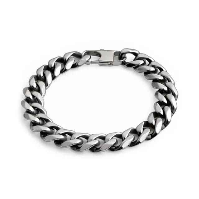 【AchiCat】古巴鏈．手鍊．粗鏈條．低敏．男生(白色情人節禮物)