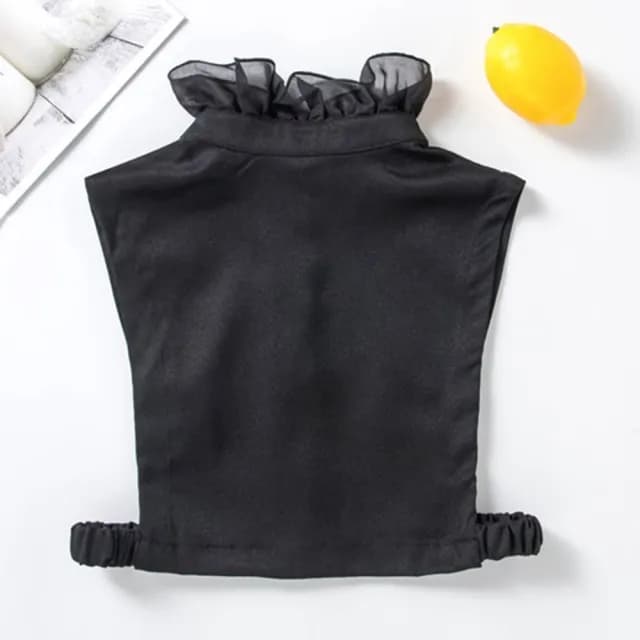 【米蘭精品】現貨+預購 假領子襯衫領片(網紗木耳邊立領百搭女裝配件情人節生日聖誕節交換禮物2色74ac33)