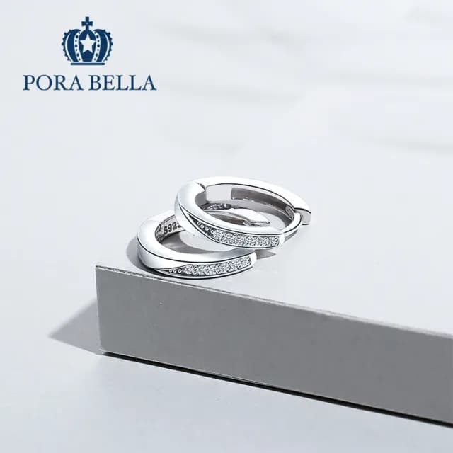【Porabella】925純銀輕奢華風格鋯石耳環 earrings