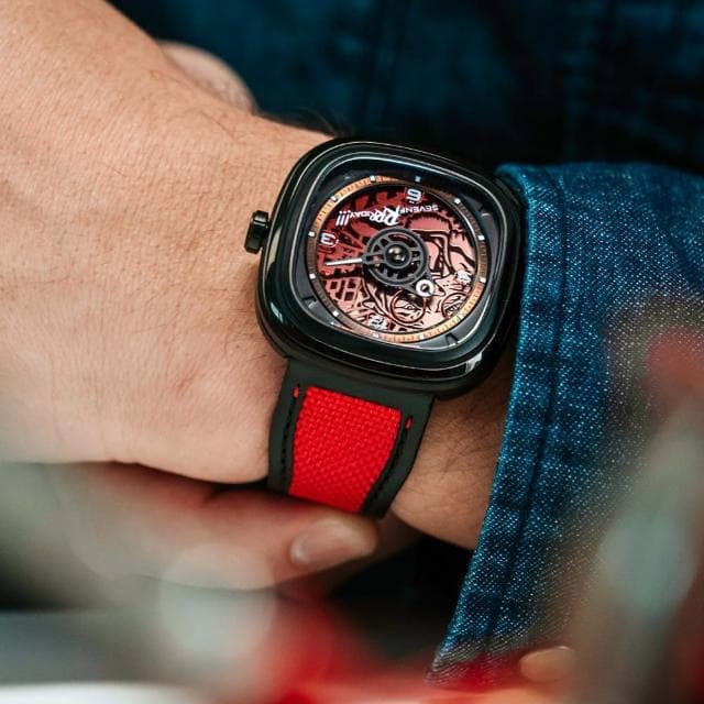 【SEVENFRIDAY】虎年限量版 自動上鍊機械錶-紅/45x45.6mm 送禮 禮物 推薦(T3/05)