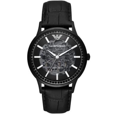 【EMPORIO ARMANI】亞曼尼 紳士鏤空機械錶-43mm 禮物 送禮 推薦(AR60042)