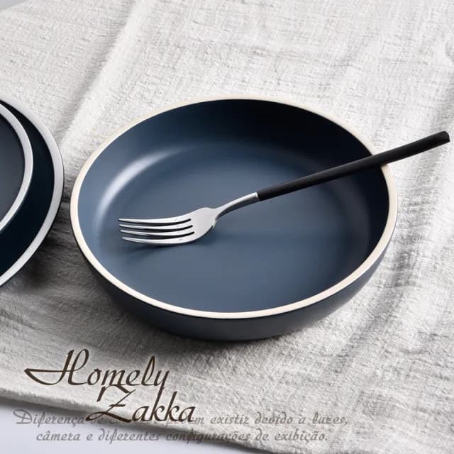 【Homely Zakka】莫蘭迪啞光磨砂陶瓷餐盤碗餐具3件組_4色任選(湯盤 餐具 餐盤 盤子 器皿)