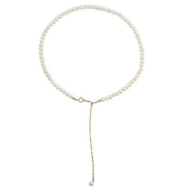 【米蘭精品】現貨+預購 珍珠項鍊鎖骨鍊(天然珍珠串珠鍍14K金母親節情人節生日聖誕節交換禮物女飾品74ao38)