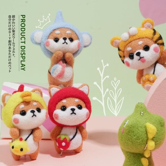 老虎柴柴羊毛氈公仔DIY材料包-附工具影片(聖誕節 親子 手作手工 戳戳樂 鑰匙圈 交換禮物 飾品 舒壓)