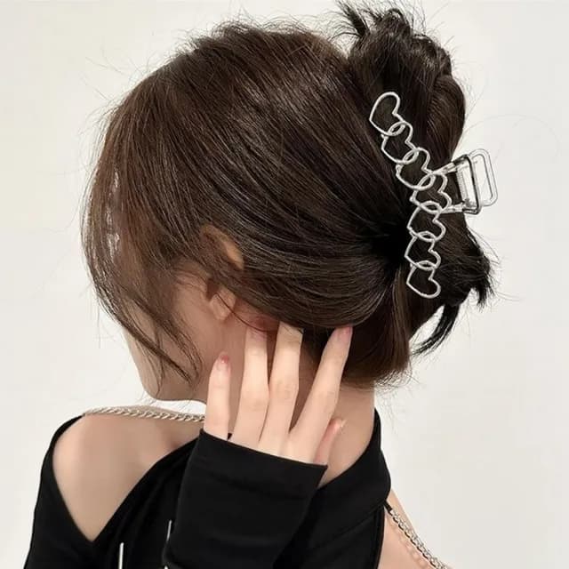 【Gulicc】髮夾 韓版 大髮量 銀色 鯊魚夾(雙11 聖誕節 生日 髮飾 頭飾 鯊魚夾 抓夾 禮物)