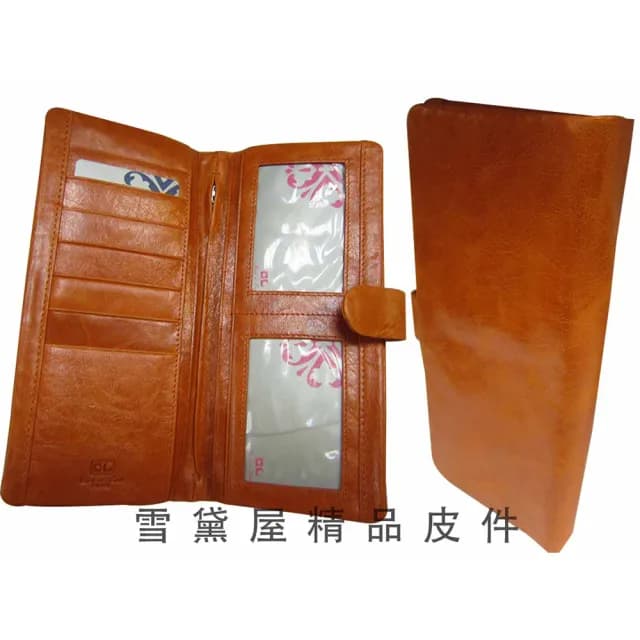 【SNOW.bagshop】情人節禮物 真皮包包  長夾中性復古皮夾(二折皮帶暗釦式主袋100%進口軟質牛皮革材質大方不