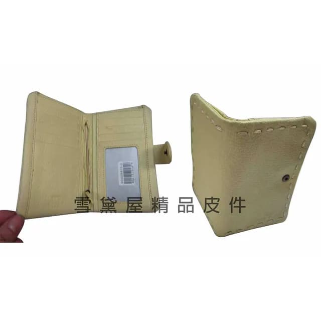 【SNOW.bagshop】情人節禮物 真皮包包  中夾中性復古皮夾皮帶暗釦(二折式主袋100%進口軟質牛皮革輕巧大方中