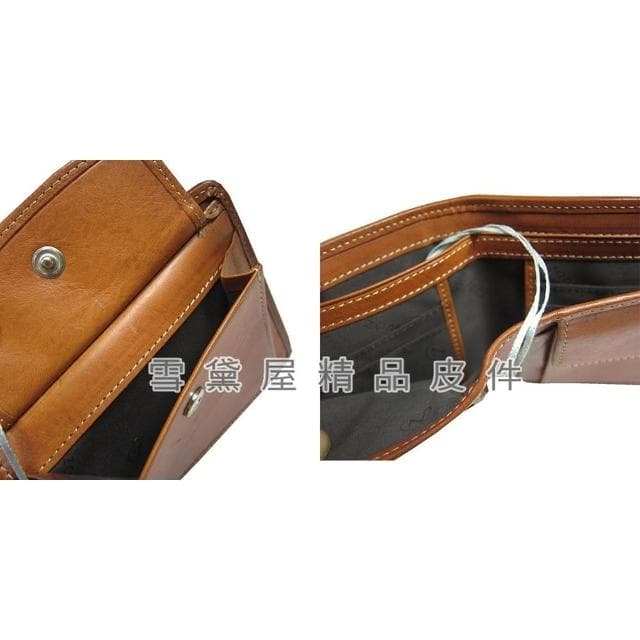 【SNOW.bagshop】母親節禮物 男用短型皮夾(進口專櫃100%進口牛皮標準尺寸復古二折型內釦蓋式零錢袋)