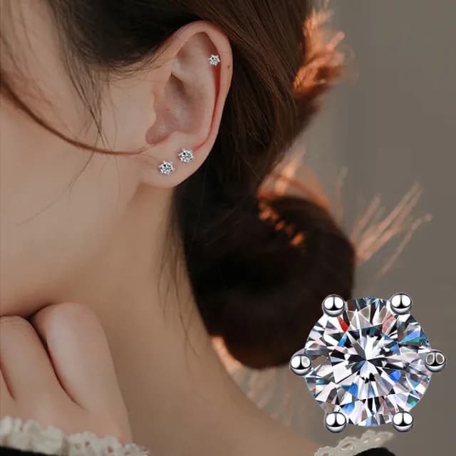 【MoonDy】純銀耳環 女生飾品 耳釘 鑽石耳環 耳飾 韓國耳環 簡約耳環 抗過敏耳環 經典款耳