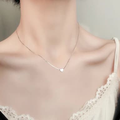 【KT DADA】包包 飾品精品 純銀裸鍊好看項鍊 鎖骨鍊 愛心項鍊 純銀項鍊 網紅項鍊 IG項鍊 專櫃項鍊 韓