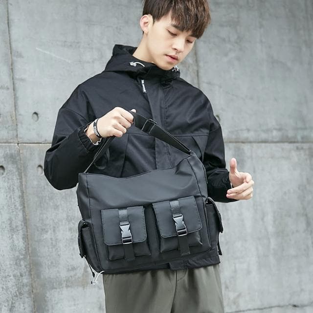 【NEW MAN】母親節禮物 男士日系潮牌工裝大容量學生包郵差包(斜背包)