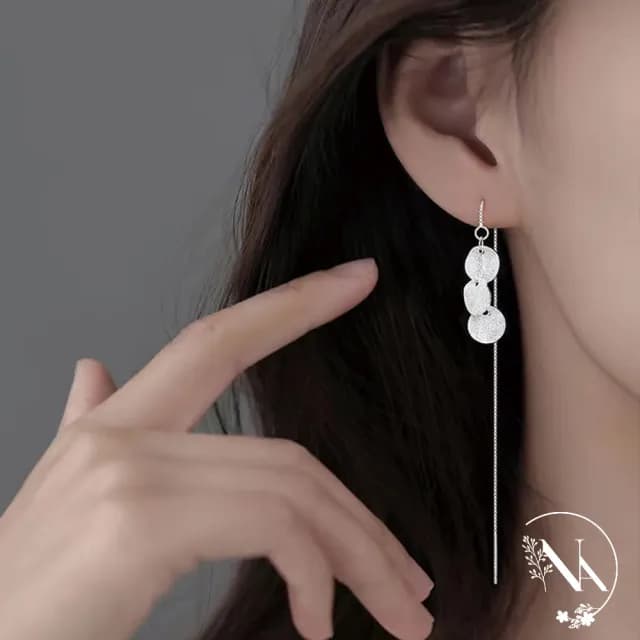 【NANA】娜娜 氣質磨砂圓片耳線耳環 NA090506(耳環)