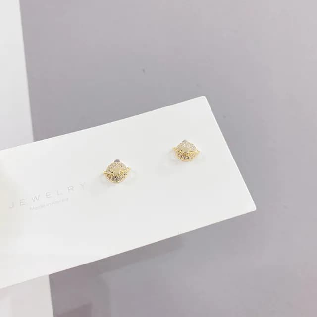【Umi】一卡3對925純銀針微鑲鋯石銀河星球環繞行星月亮單鑽造型耳環(日韓時尚潮流耳飾耳針耳墜耳釘)