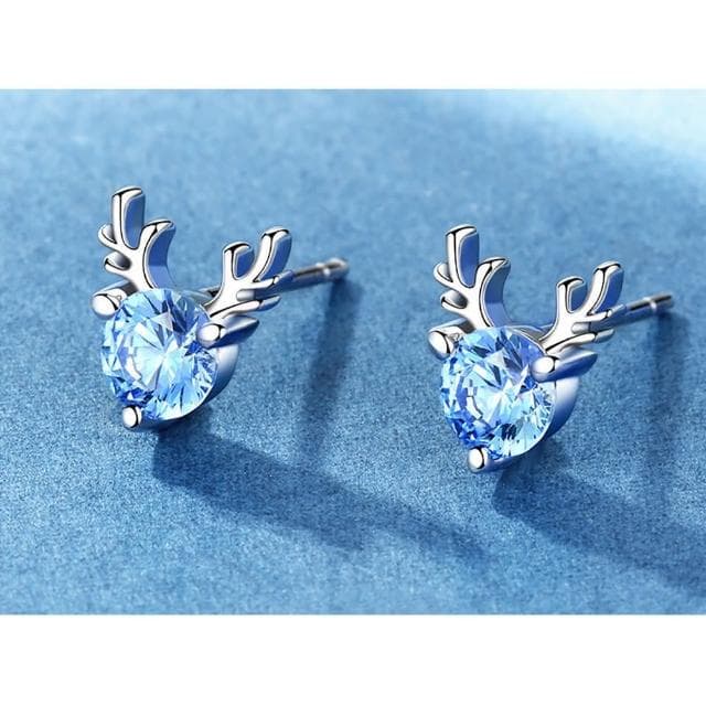 【Umi】一鹿有你可愛小鹿造型鋯石耳環(日韓時尚潮流女飾品 銀色耳飾 耳針 耳墜 耳釘 生日 情人節 禮物)