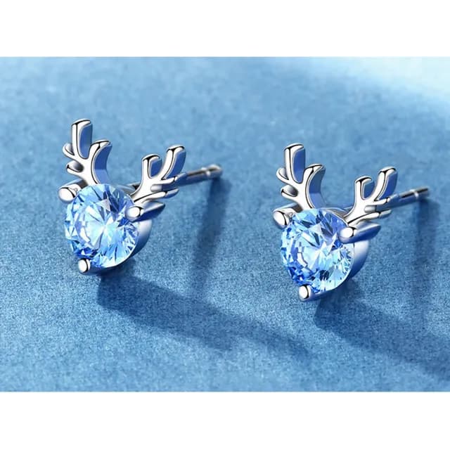 【Umi】一鹿有你可愛小鹿造型鋯石耳環(日韓時尚潮流女飾品 銀色耳飾 耳針 耳墜 耳釘 生日 情人節 禮物)