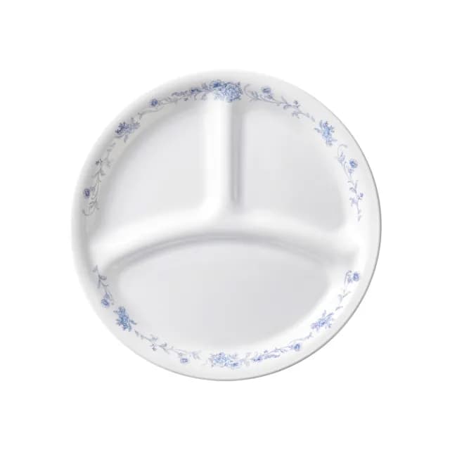 【CORELLE 康寧餐具】優雅淡藍8吋分隔盤(211餐盤/減脂餐盤)