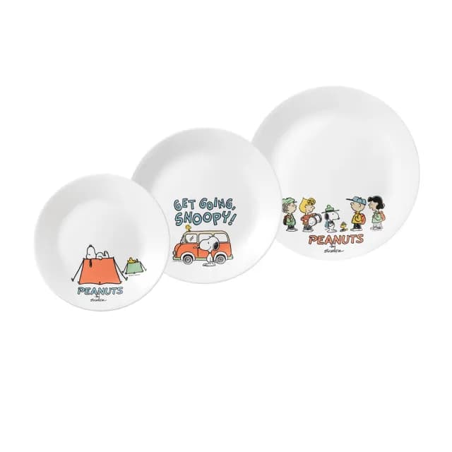【CorelleBrands 康寧餐具】SNOOPY 露營趣 3件式餐盤組-C01