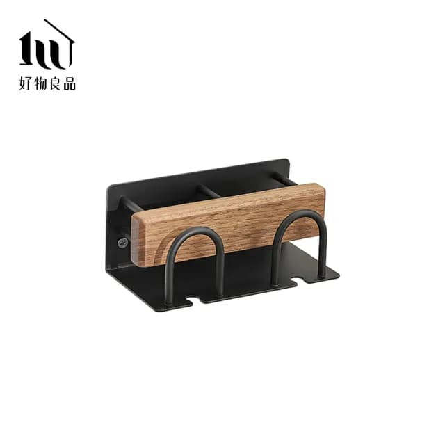 【好物良品】雙人款_浴室防水防鏽原木牙刷漱口杯置物掛架(浴室掛架 保養品收納架 置物層架支架 浴室掛架)
