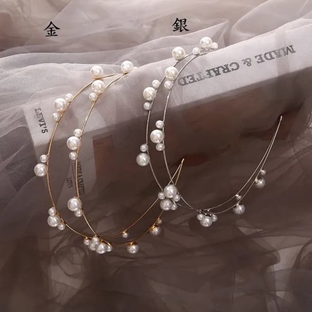 【巴黎精品】情人節禮物 現貨+預購 髮箍珍珠髮飾(雙排細款復古簡約女飾品2色a1da1)