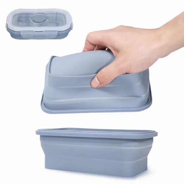 【餐廚用品】環保矽膠摺疊碗550ml(便攜 飯盒 保鮮盒 便當盒 矽膠碗 伸縮碗 可微波 碗盤 餐具 環保碗)