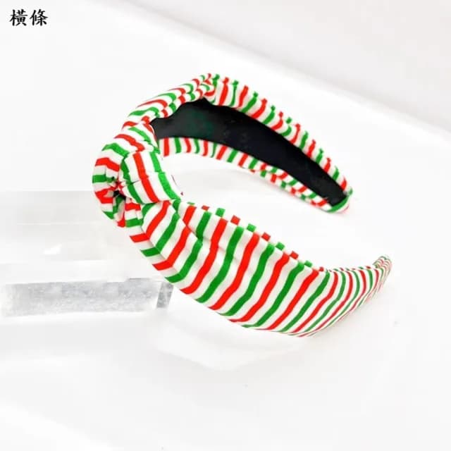 【巴黎精品】情人節禮物 現貨+預購 髮箍布藝髮飾(聖誕節印花寬版扭結女飾品3色a1da20)