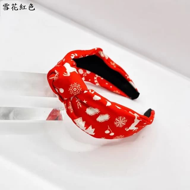 【巴黎精品】情人節禮物 現貨+預購 髮箍布藝髮飾(立體打結聖誕節印花女飾品3色a1da11)