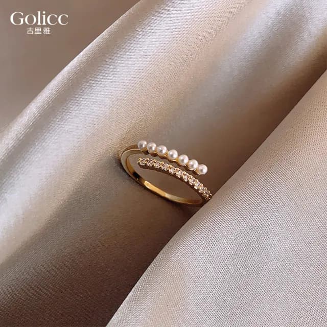 【Golicc】戒指 珍珠 指環(99購物限定 生日 造型戒 食指戒 尾戒 禮物)