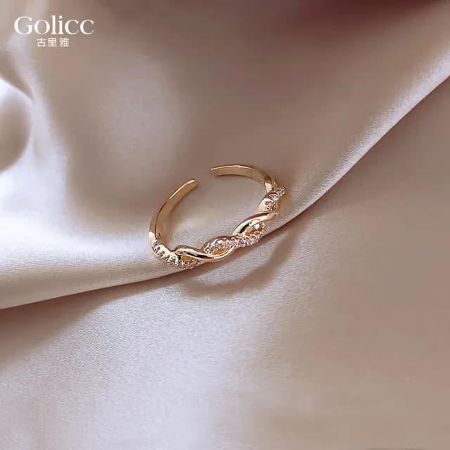 【Gulicc】戒指 麻花 開口(雙11 聖誕節 生日 造型戒 食指戒 尾戒 禮物)