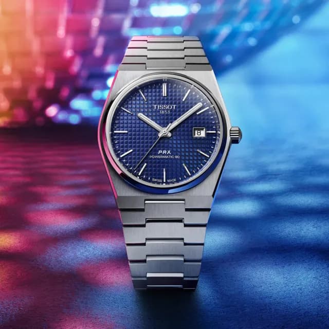 【TISSOT 天梭】PRX 系列 70年代復刻機械錶-藍/40mm 禮物 送禮 推薦(T1374071104100)