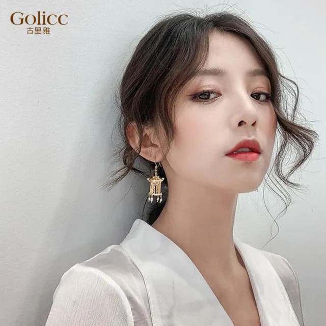 【Golicc】耳環 水墨台 耳飾(七夕 情人節 生日 飾品 耳飾 耳墜 禮物)