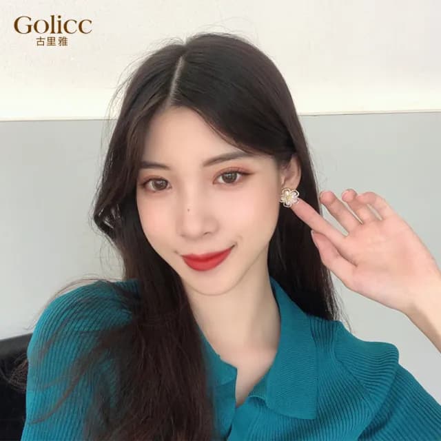 【Golicc】耳環 貝殼 花朵(99購物限定 生日 飾品 耳釘 耳飾 耳墜 禮物)