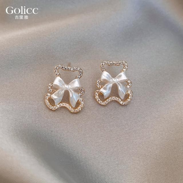 【Golicc】耳環 可愛小熊(母親節 生日 情人節 飾品 耳釘 耳飾 耳墜 禮物)