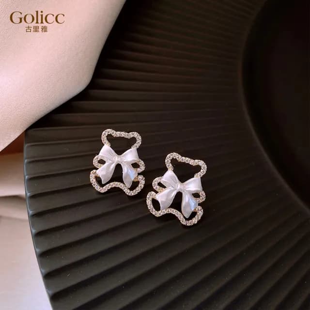 【Golicc】耳環 可愛小熊(七夕 情人節 生日 飾品 耳釘 耳飾 耳墜 禮物)