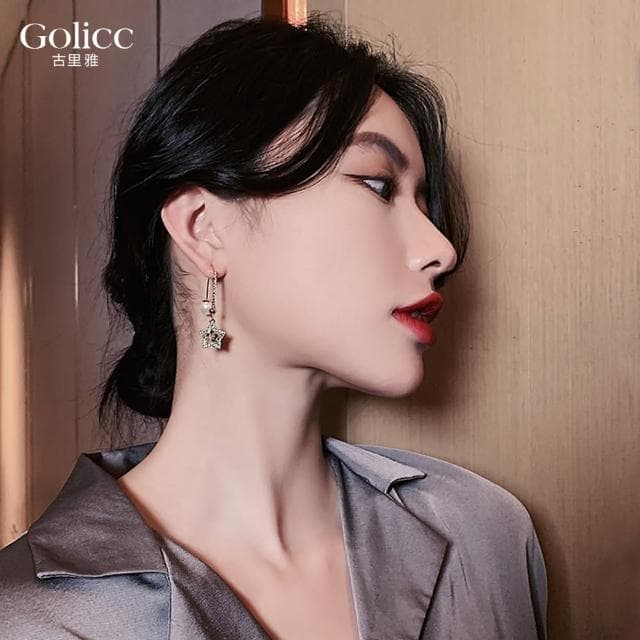 【Golicc】耳環 五角星(母親節 生日 情人節 飾品 耳釘 耳飾 耳墜 禮物)