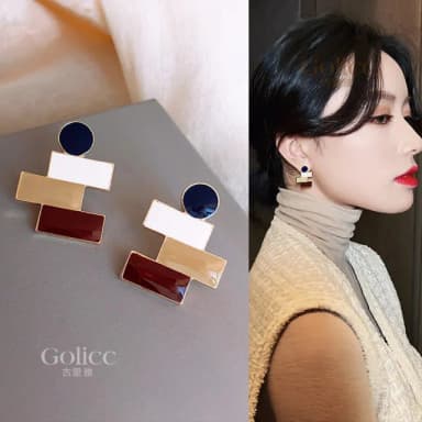 【Golicc】耳環 法式 復古(618 七夕 情人節 生日 飾品 耳釘 耳飾 耳墜 禮物)