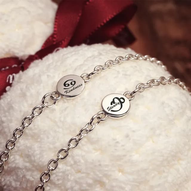 【ART64】雙11 摩羯座 彌月祝福手鍊 新生兒 生日禮物(925純銀兒童手鍊)