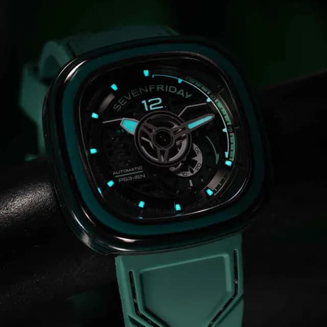 【SEVENFRIDAY】彩色碳纖維 透視自動上鍊機械錶-47X47.6mm 送禮 禮物 推薦(PS3/05)